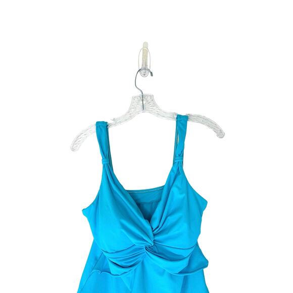Miraclesuit Light Blue Twist Front Swim Tankini Top Size 14 Style C60483 - Picture 4 of 13